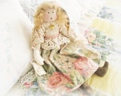 OOAK Art Doll Cloth Doll CAROLINE 17 inch Handmade CharlotteStyle SIGNED Soft Sculpture