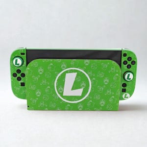 Switch 2 hoesje Luigi Green – Complete console- en dockbehuizingsset – Super Mario-geïnspireerde cover – Custom mod volledige behuizing voor Nintendo Switch 2