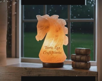 Horse Neck Himalayan Salt Lamp, Handcrafted Natural Crystal Night Light, Home Decor