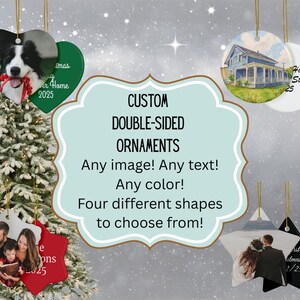 2-Sided Personalized Christmas Tree Ornament, Custom Ornament,