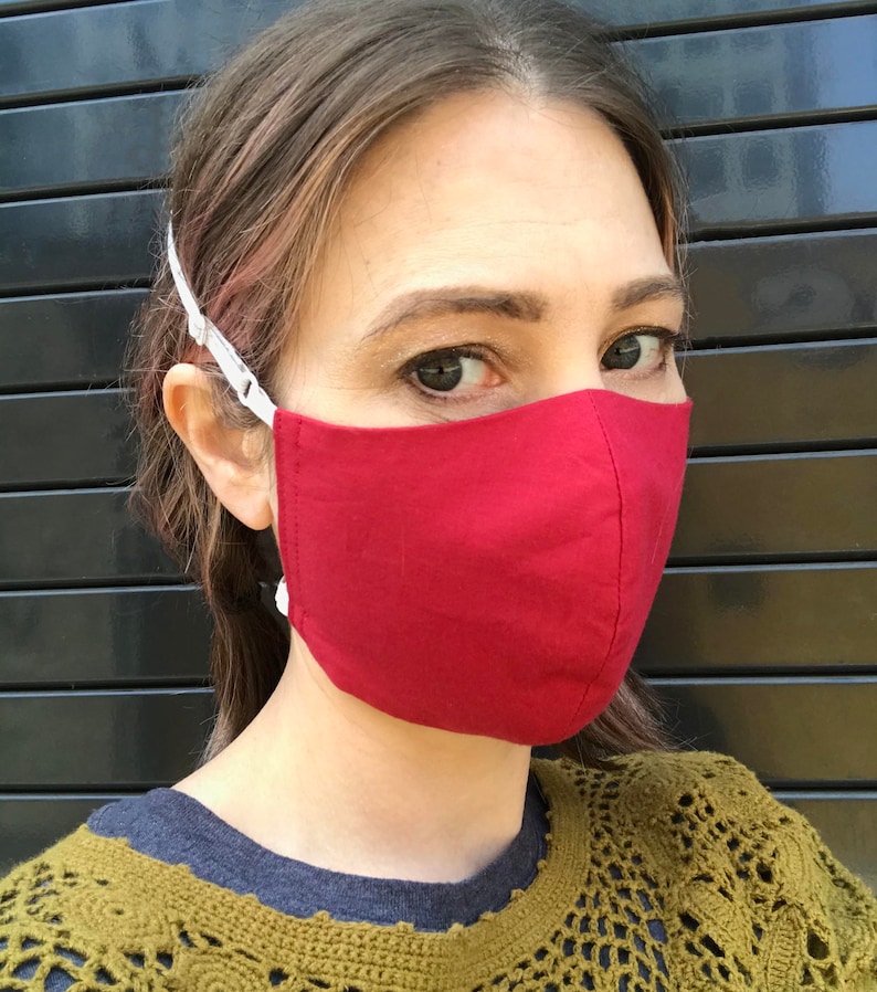 Fitted Face Mask with Adjustable Elastic Around Head Washable Etsy
