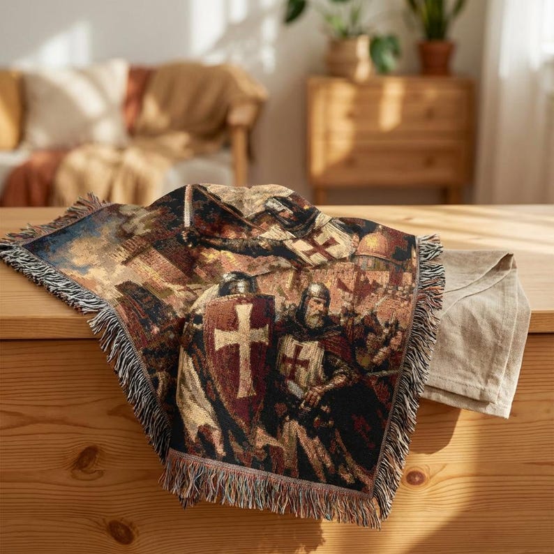 Crusader Tapestry Large Wall Hanging Medieval Knight Wall Art Templar ...