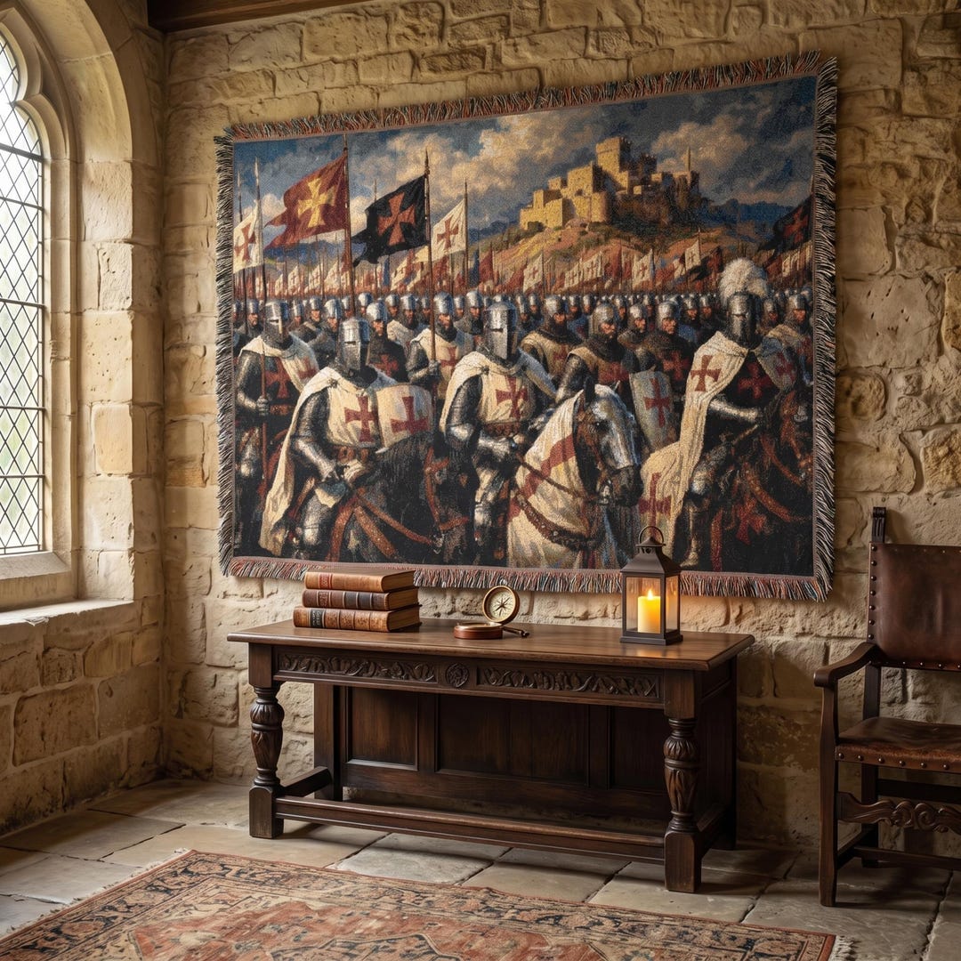 Crusader Army Tapestry Wall Hanging Medieval Knight Wall Art Templar ...