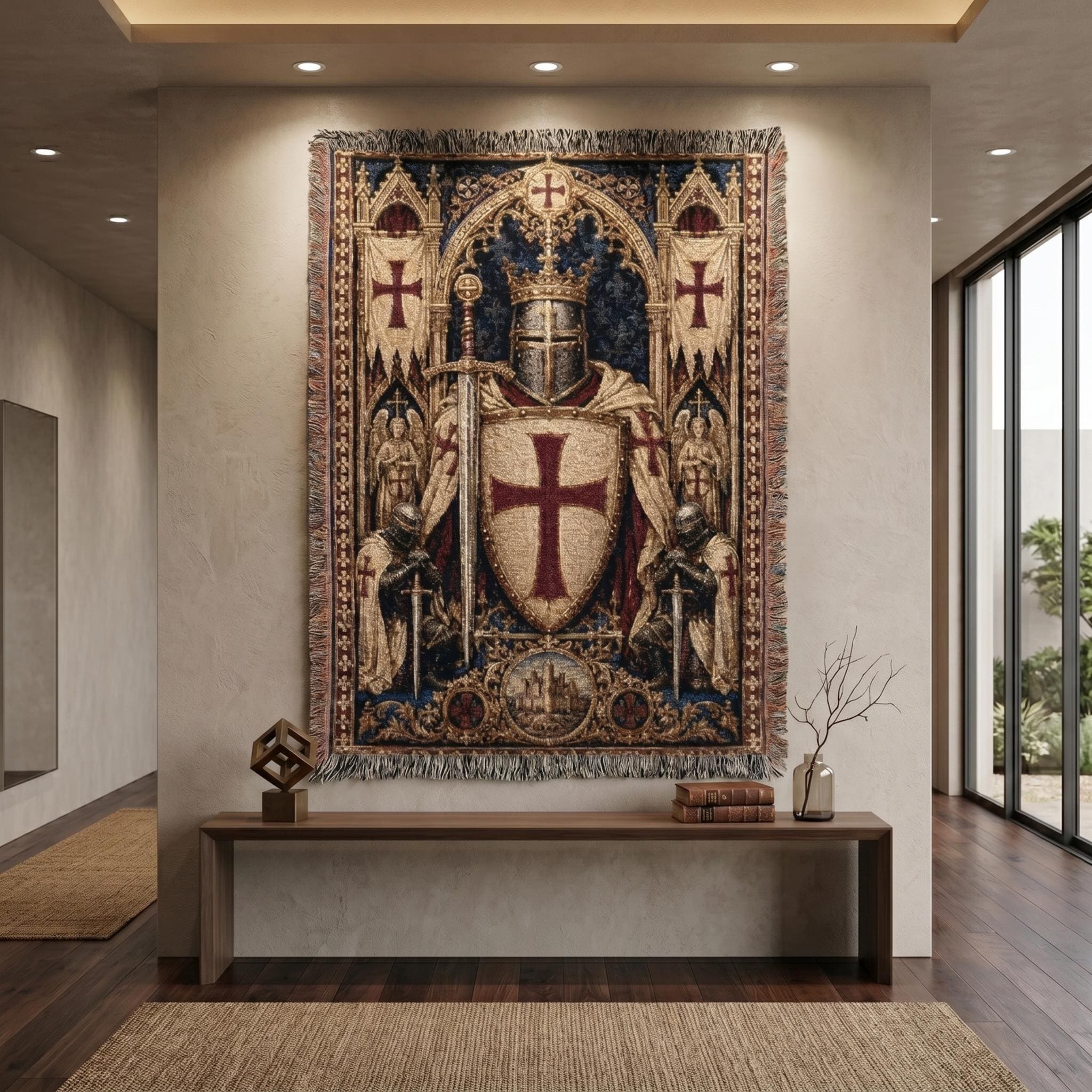 Templar Knight Tapestry Wall Hanging Crusader Wall Art Medieval ...