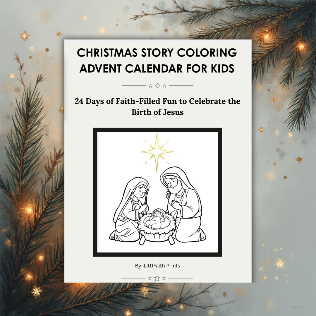 Jesus Christmas Advent Coloring Calendar: Nativity Bible Verse ...