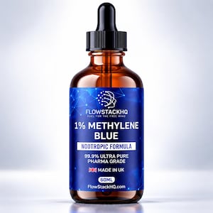 1% Methylene Blue Solution, 60ml Amber Glass Dropper Bottle, Premium Grade, Made in UK