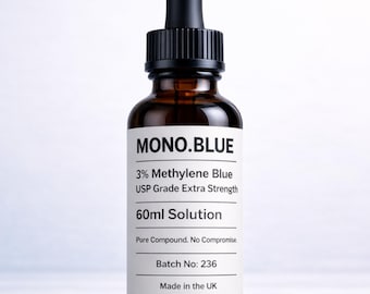 3% Methylene Blue Solution USP Grade Extra Strength 60ml UK Made Concentrate