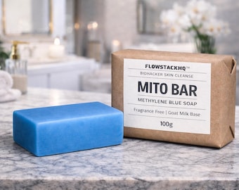 Methylene Blue Soap Bar: Biohacker Skincare, Fragrance Free (100g)
