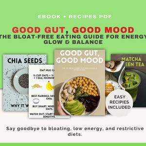 Good Gut, Good Mood eBook | Gut Health | Bloat-Free Recipes | Wellness & Glow-Up Nutrition Guide | Healthy Lifestyle PDF | Digital Download