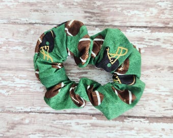 Football scrunchies, sports scrunchies, cotton scrunchies, hair ties, hair accessories