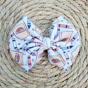 Crayon bow, back to school bow, hair clip, headband, birthday gift for her