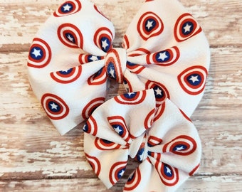 Star bow, red white and blue bow, patriotic bow, hair clip, headband, summer hair accessories, 4th of July gift