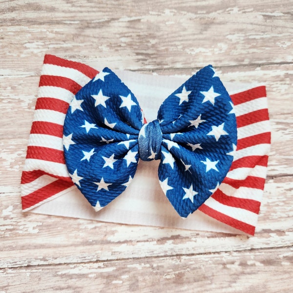 Stars and stripes headwrap, patriotic headband, baby headwrap, hair accessories, 4th of July gift