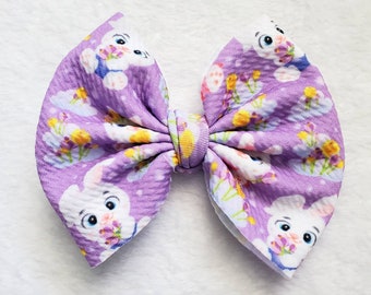 Easter bow, bunny bow, purple bow, hair accessories, hair clip, headband, Easter basket gift