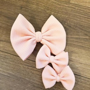 Light pink bow mini piggies and classic size