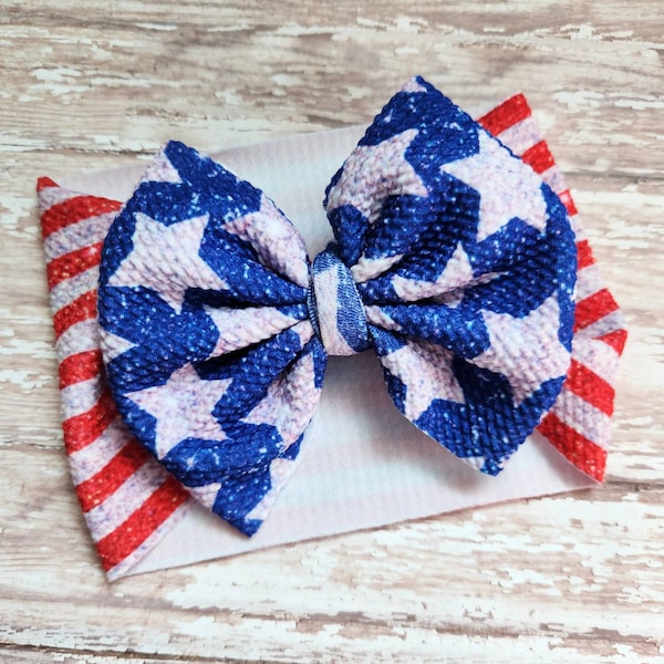 Stars and stripes headwrap, glitter inspired headwrap, patriotic headband, baby headwrap, hair accessories, 4th of July gift