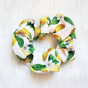 Lemon scrunchies, fruit scrunchies, birthday gift for girl, hair accessories, hair ties