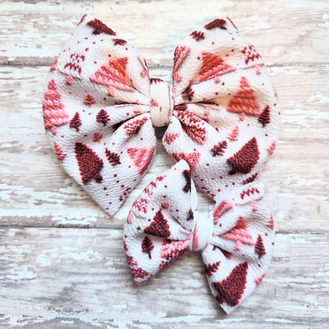 Christmas Tree Bow, Pink Bow, Hair Accessories, Christmas Present for ...