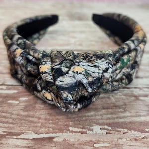 Camouflage headband, camo design, adult headbands, knot headband, fall gift for her, hair accessories, hunting gift