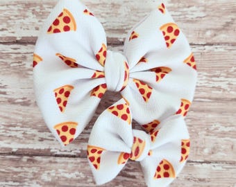 Pizza bow, food bow, hair accessories