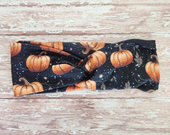 Pumpkin headbands, Halloween headbands, adult headbands, fall gift, twist headbands