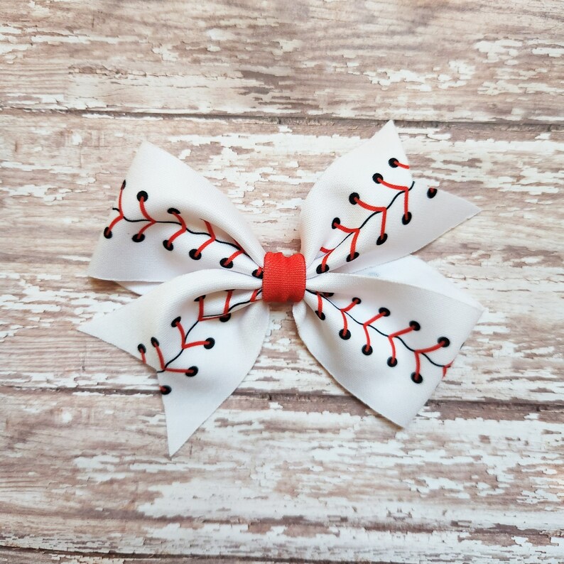 Baseball Bow, Pinwheel Bow, Sports Gift, Hair Clip, Headband, Hair ...
