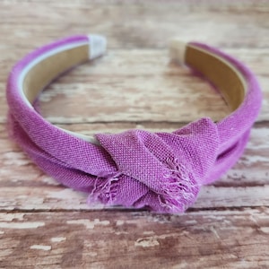 Purple headband, adult headbands, distressed headband, knot headband, summer gift for her, hair accessories