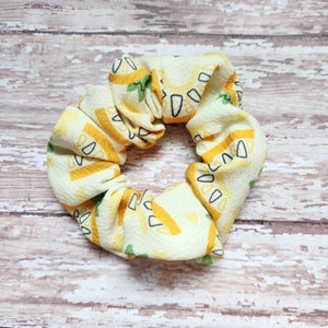 Pineapple scrunchies, fruit scrunchies, yellow scrunchies, hair ties, hair accessories, birthday gift for girl