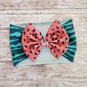 Watermelon headwrap, baby headwrap, fruit bow, hair accessories, gift for her, gift for girl