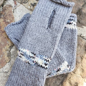 Long gray fingerless gloves, arm warmers, wrist warmers, gift for her