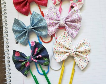 Extra large paperclip bows, school supplies, bookmark clips, planner supplies, gift for her, gift for girl, gift for mom, teacher gift