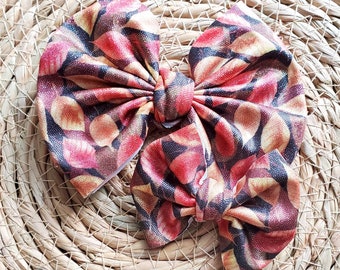 Fall leaves bow, glitter bow, fall bow, autumn hair accessories, hair clip, headband, fall gift for her