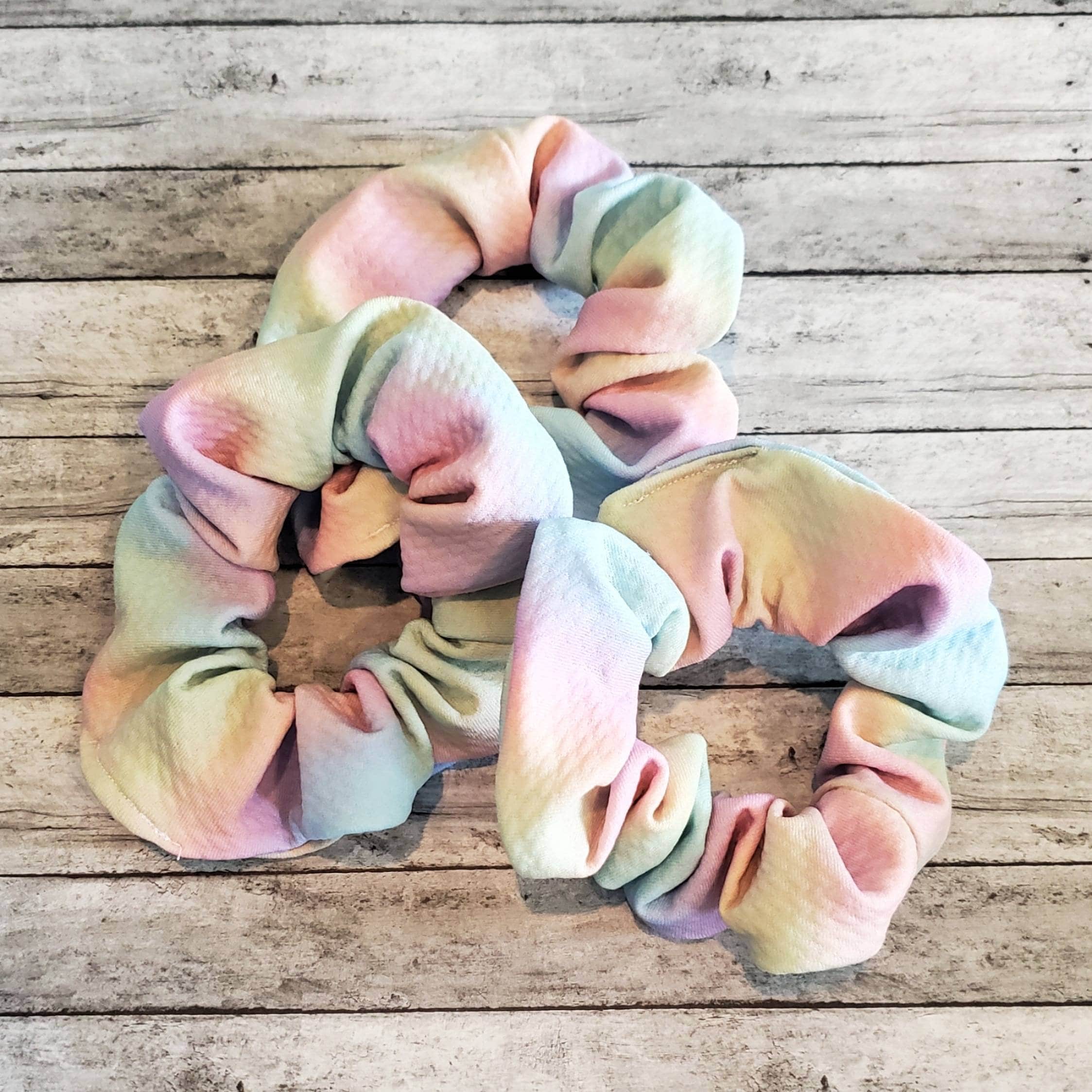 Tie Dye Scrunchies, Pastel Rainbow Scrunchies, Spring Scrunchies, Hair ...