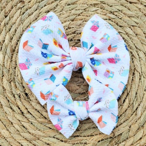 Book bow, colorful bow, back to school bow, hair clip, headband, birthday gift for her, hair accessories