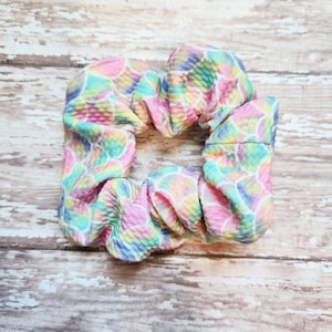 Mermaid scrunchies, fish scale scrunchies, birthday gift for girl, hair accessories, hair ties