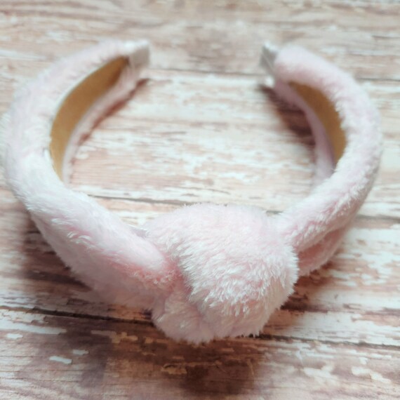 Soft Pink Headband, Minky Headbands, Fuzzy Headband, Knot  display picture 1