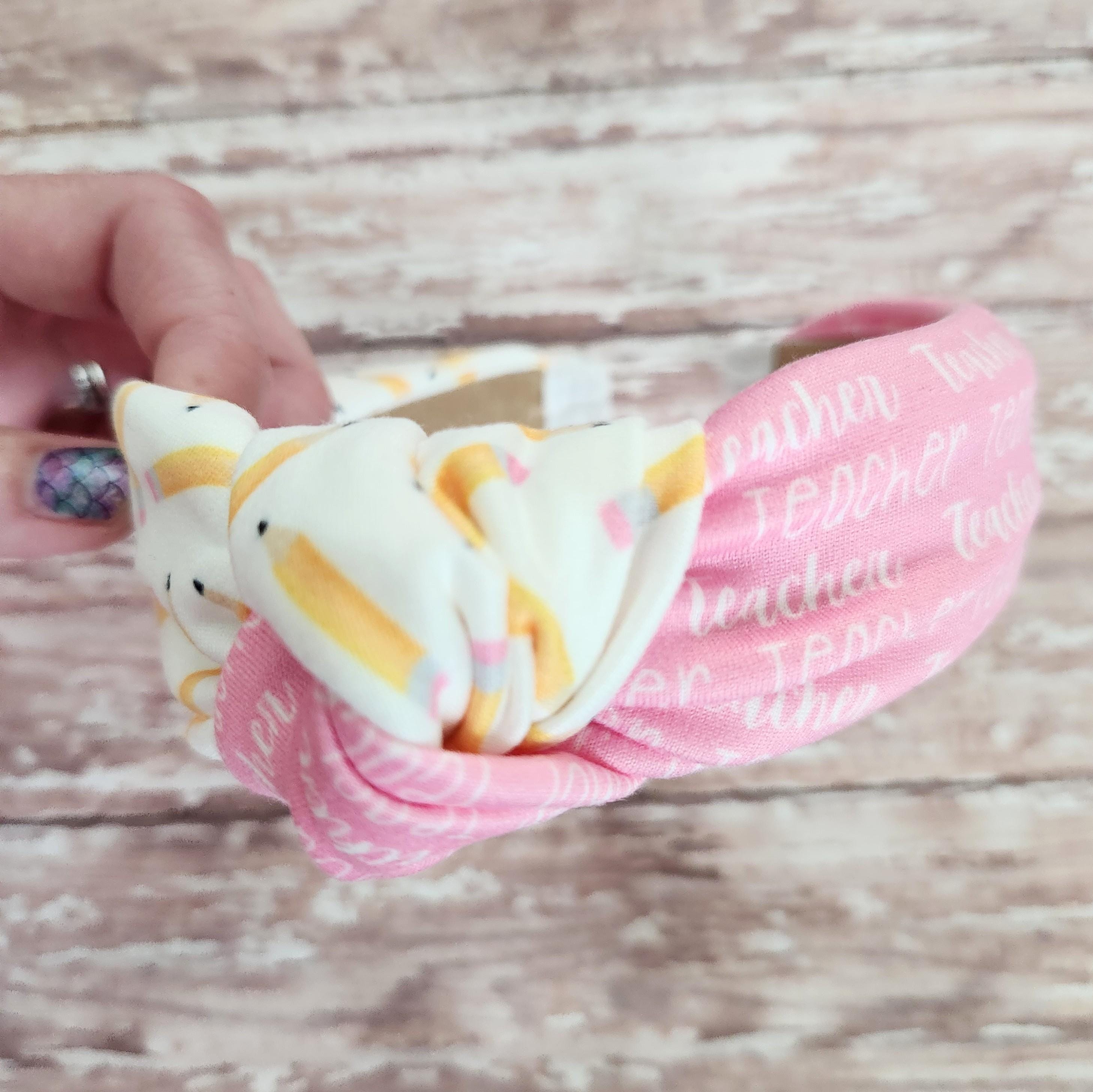 Teacher headbands, pencil headbands, adult headbands, teacher gift, knot headbands, back to school gift