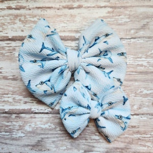 Shark bow, ocean bow, hair clip, headband, hair accessories, summer gift for her