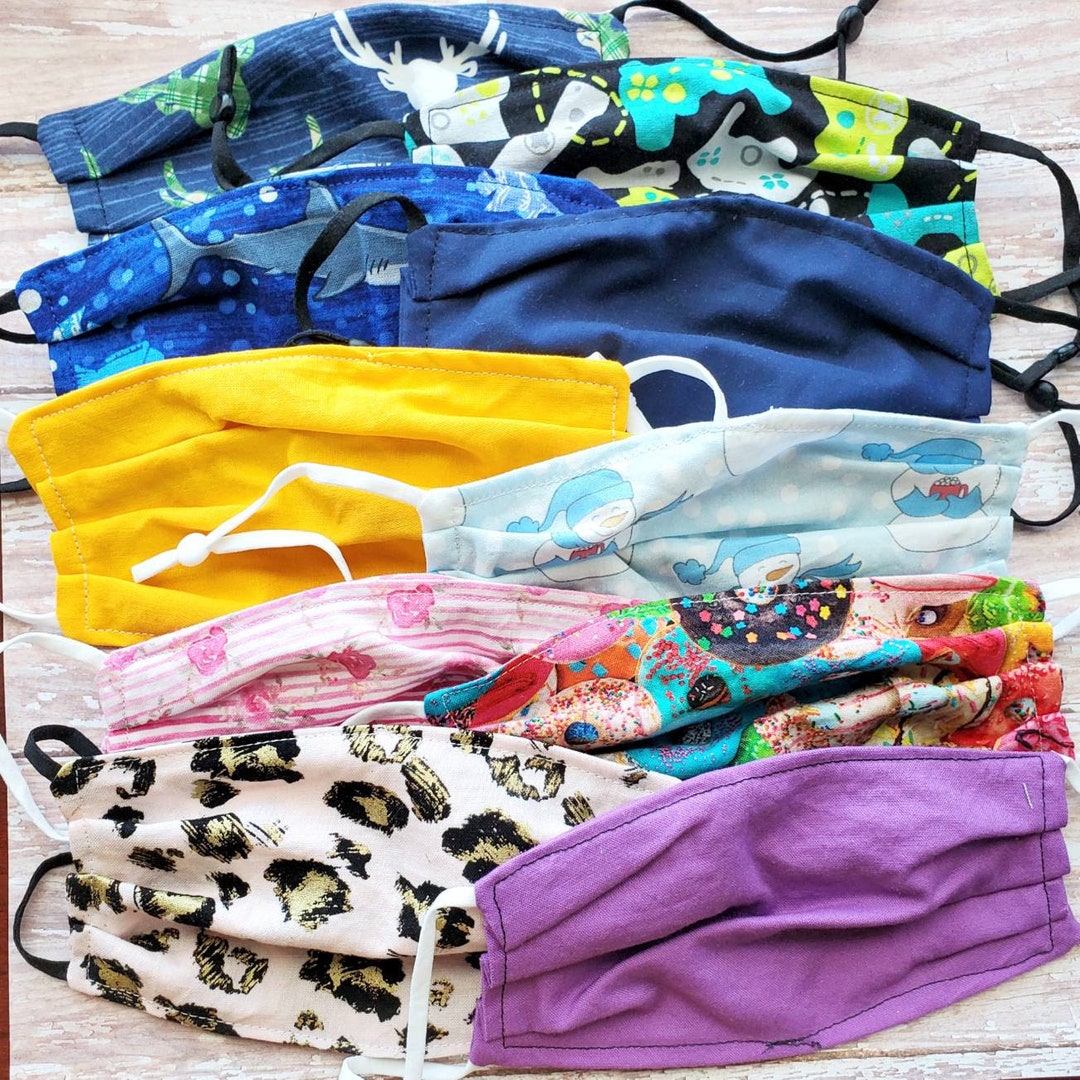 Adjustable kids face masks double layer reusable masks Etsy.de