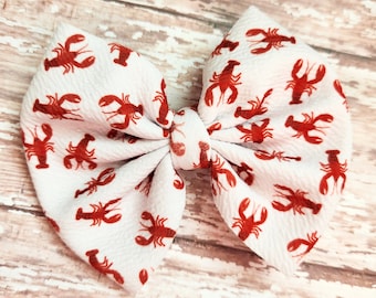 Lobster bow, sea creatures bow, hair accessories, hair clip, headband, birthday gift for girl, back to school gift