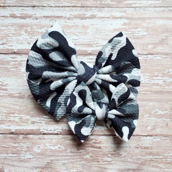 Camouflage Hair Bow Etsy