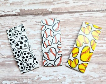 Sports hair clips, soccer clips, softball clips, baseball clips, snap clips, hair accessories, birthday gift for girl, mommy and me