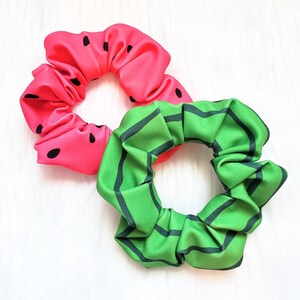Watermelon scrunchies, fruit scrunchies, swim scrunchies, pool scrunchies, hair ties, hair accessories, summer gift for her
