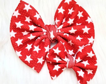 Red star bow, hair clip, headband, hair accessories, birthday gift for her, baby shower gift