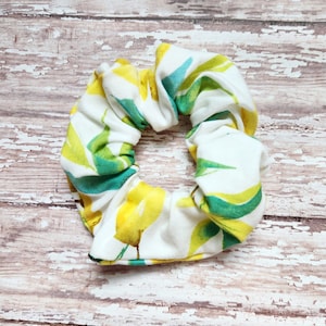 Lemon scrunchies, fruit scrunchies, yellow scrunchies, hair ties, hair accessories, birthday gift for girl