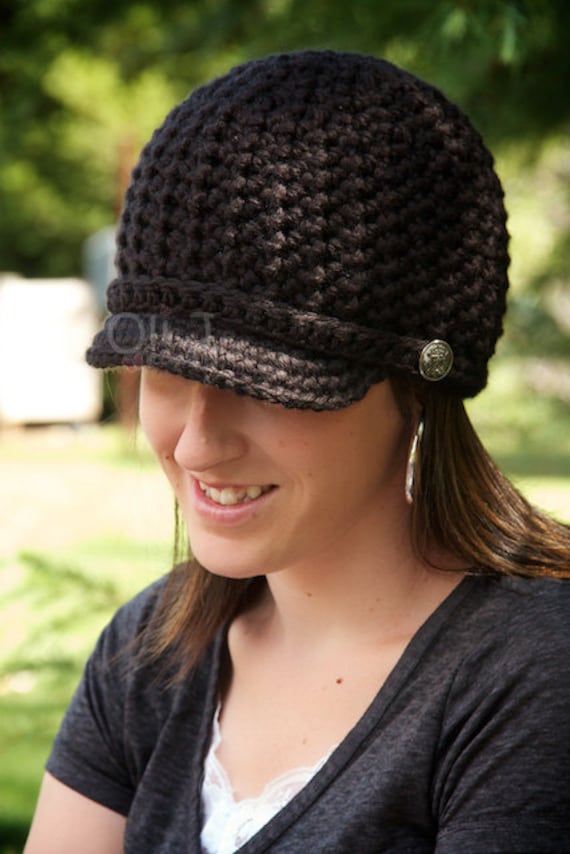 Women's Brimmed Beanie - Black - Made to Order