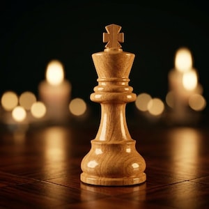 Juego de ajedrez de madera hecho a mano, tablero plano de lujo de 12 pulgadas con piezas premium de estilo nogal, regalo premium para él. imagen 4