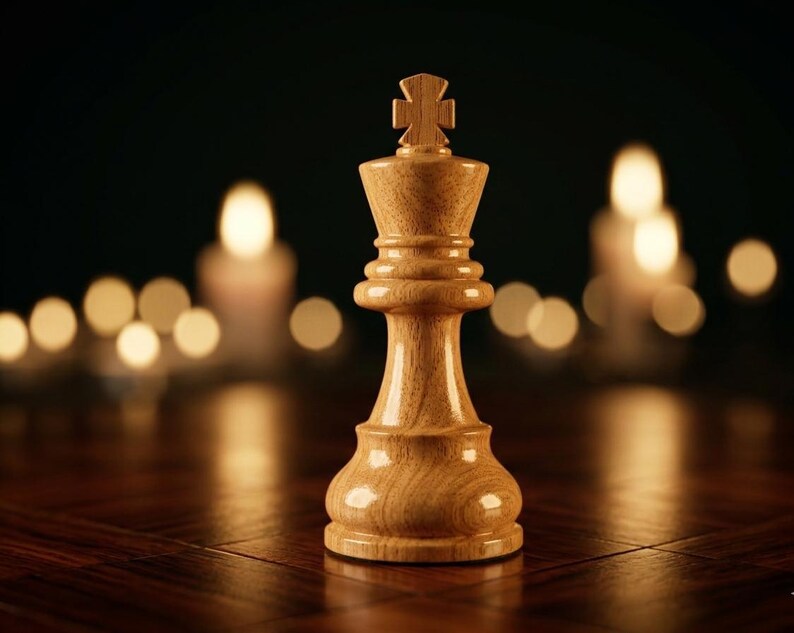 Juego de ajedrez de madera hecho a mano, tablero plano de lujo de 12 pulgadas con piezas premium de estilo nogal, regalo premium para él. imagen 4