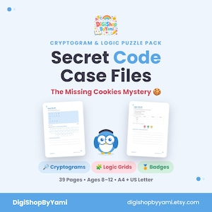 Kids Detective Activity Book, Mystery Puzzles, Cryptograms, Logic Grids, Code Breaker Games, Brain Teasers, Critical Thinking Ages 8-12
