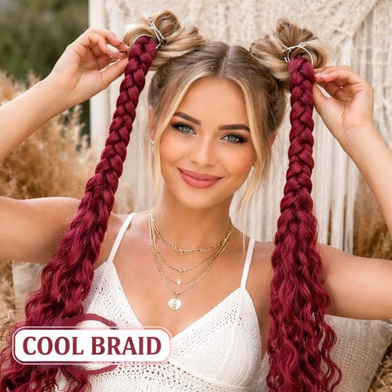 Handmade Clip-in Braided Hair Extensions With Charms | Boho  display picture 3